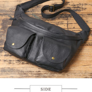 Big size best-selling high-end creative fashion top-grain cowhide cycling bag, multi-functional travel convenient crossbody chest bag