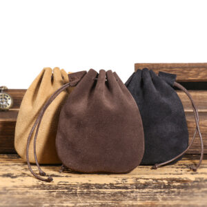 Amazon trendy drawstring coin purse, top-grain cowhide vintage coin purse, stylish and multifunctional.
