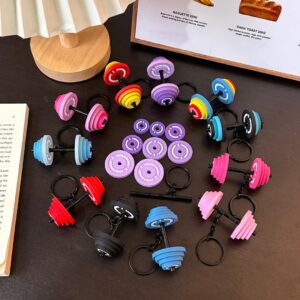 Cartoon Sports Fitness Strength Series Keychains, Dopamine Kettlebells, Dumbbells, Backpacks, and Gifts for Men and Women