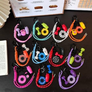 New sports combination bag pendant, barbell plate charm, car keychain decoration, fitness gift.