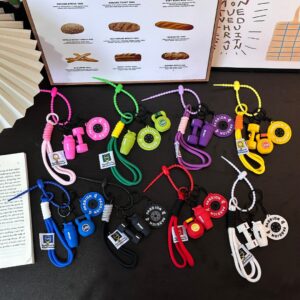 Handmade rope bag charms, sports and fitness bag pendants, cross-border bag decorations, keychains, dumbbell plate charms