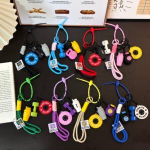 Fitness series keychains, high-value dumbbell plates, kettlebells, miu bag charms, ornaments, accessories