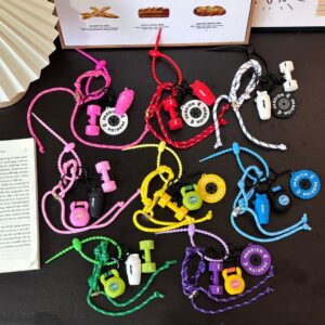 New Cartoon Sports Fitness Series Keychain, Exquisite Barbell Plate, Unisex Backpack Gift, Water Bottle Pendant for Women