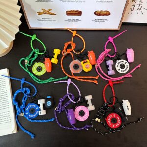 Creative Versatile Barbell Letter Decorative Hanging Piece for Bags Keyschain