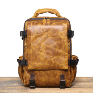 Hot-selling men's genuine leather travel backpack, top-grain cowhide, large capacity, new business trip backpack