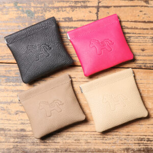 Genuine leather protective bag for collectible jewelry and bracelets, top-grain cowhide self-closing storage bag, logo mini coin purse