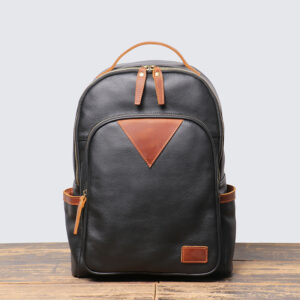 Only genuine leather soft leather men's backpack, lightweight commuter bag, large capacity, laptop bag, unique color-blocked travel backpack