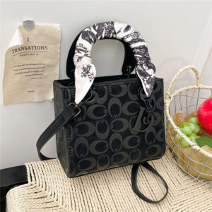 2026 New Printed Large Capacity Silk Scarf Lady Dior Bag Women's European and American Retro Handbag Shoulder Crossbody Bag