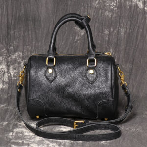 Top-grain cowhide Boston handbag, Lady handbag