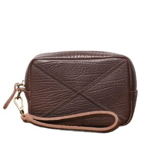 New genuine leather fashion versatile clutch bag, made of top-grain cowhide, casual and simple handbag with a unique horizontal square design.