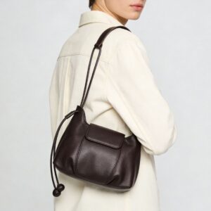 2026 New European and American Style Retro Pumpkin Bag Made of Top-Grain Cowhide, High-End Shoulder Bag, Soft Leather Crossbody Bag for Women