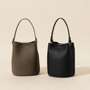 Top-grain cowhide bucket bag, 2026 new spring/summer genuine leather women's bag, high-end single shoulder crossbody bag