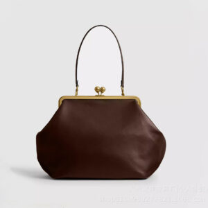 Kiss-clasp women's lock bag, medium size, top handle, messenger shell bag