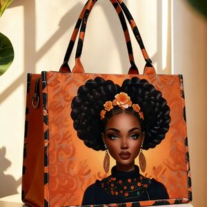 Cartoon print crossbody canvas bag, large capacity, beach bag, shoulder zipper, African women's bag